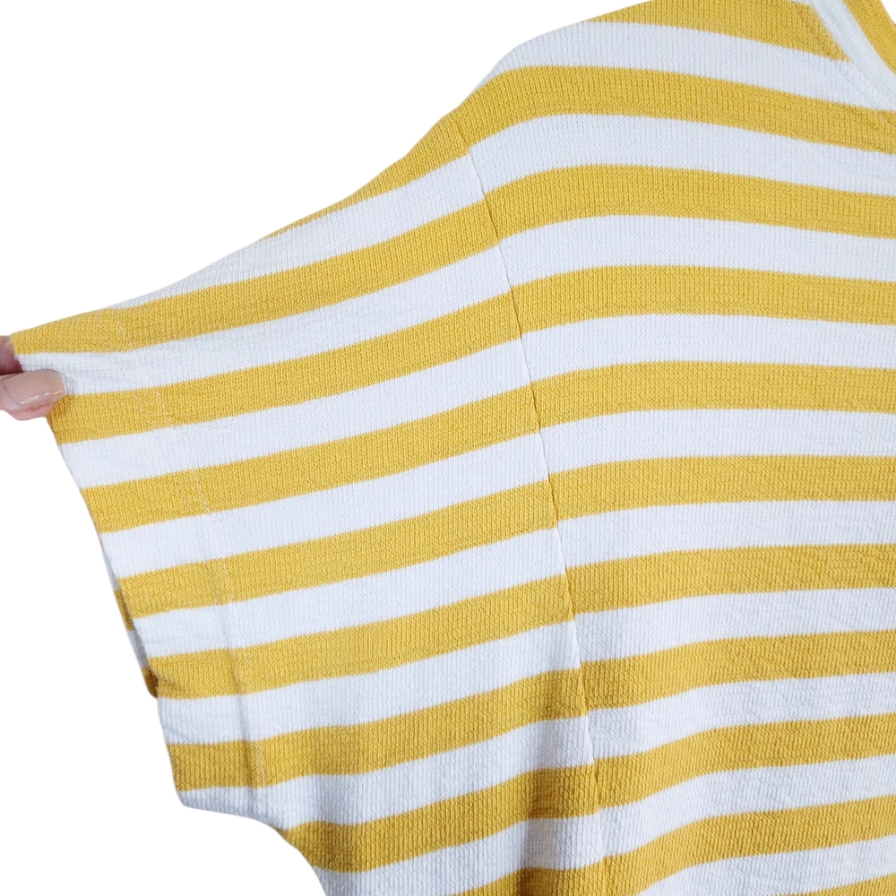 KOMODO Organic Cotton Yasuko Yellow Striped Tee Pullover Mini Dress XS / Small - Picture 6 of 13